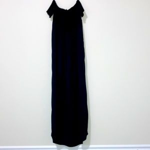 Off the shoulder black maxi dress, size large